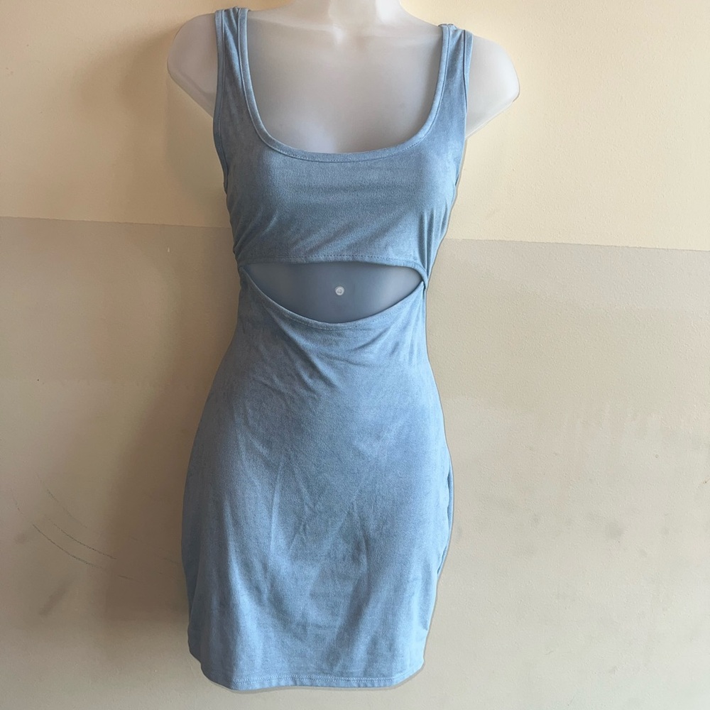 Light Blue Cutout Bodycon Dress